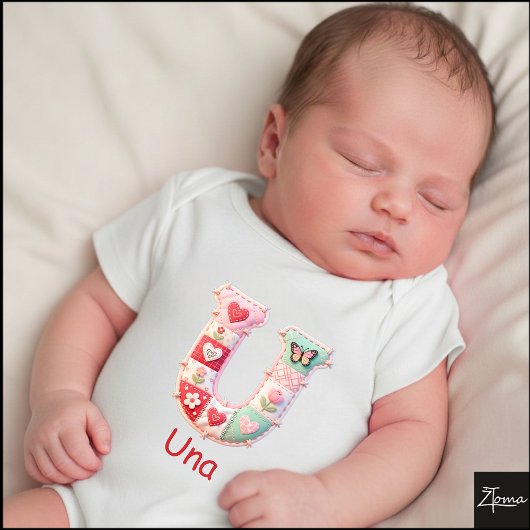 Body Lettre initiale U en patchwork matelassé pour la n