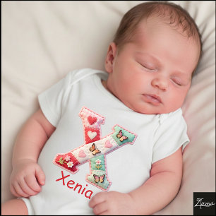 Body Lettre initiale X en patchwork matelassé pour la n