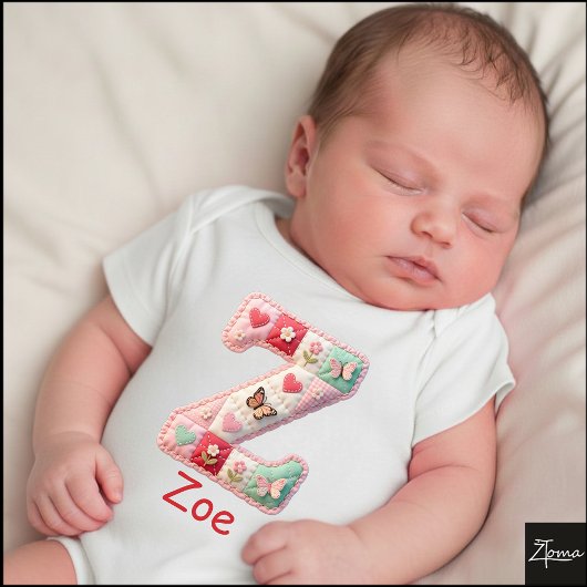 Body Lettre initiale Z en patchwork matelassé pour la n