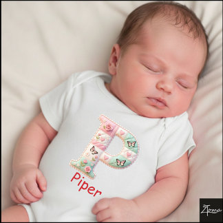 Body Lettre P initiale en patchwork matelassé pour la n