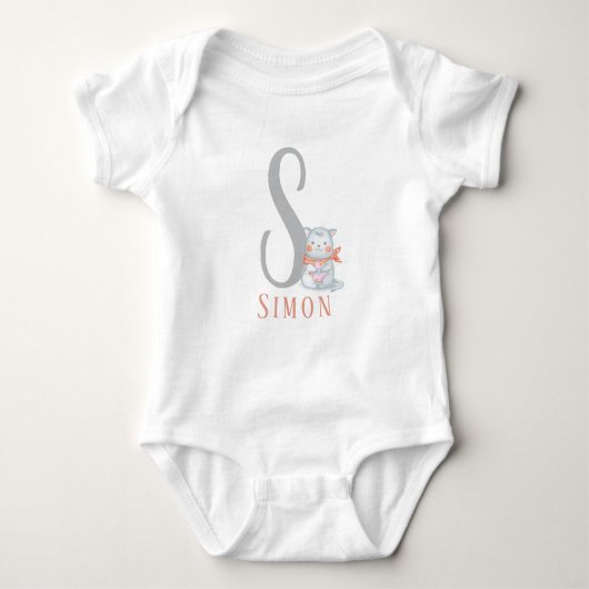 Body Lettre personnalisée et nom Bodysuit bébé (Devant)