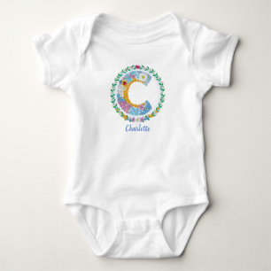 Body Lettres de fleurs "C" initiales avec nom personnal