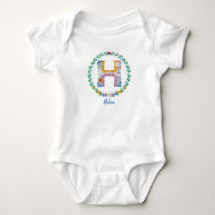 Body Lettres de fleurs "H" initiales avec nom personnal