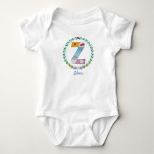 Body Lettres de fleurs "Z" initiales avec nom personnal