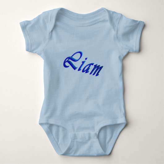 Body Liam, Nom, Garçons Blue Baby Bodysuit (Devant)
