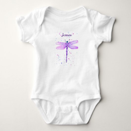 Body Libellule violette aquarelle fille mignonne (Devant)