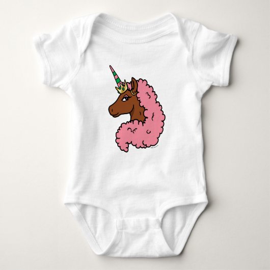 Body Licorne Afro Rose Clair (Devant)