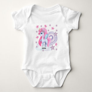 Body Licorne arc-en-ciel aquarelle mignonne personnalis