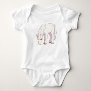 Body Licorne blanche pure mignonne paissant T-Sh unisex