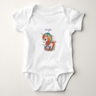 Body Licorne de bébé animée colorée 