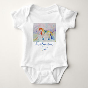 Body Licorne Mignonne Premier Anniversaire pastel Aquar