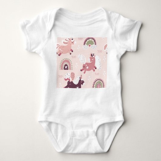 Body Licornes Arc-en-ciel : Fond Magique Pastel. (Devant)