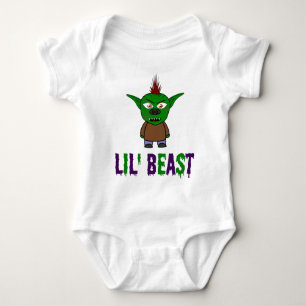 Body Lil' Beast Goblin pourpre et vert goutte Police T