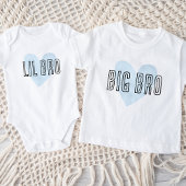 Body Lil Bro Bleu Coeur Correspondant Famille de frères