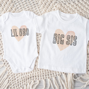 Body Lil Bro Blush Heart Ensemble Vêtements de Famille 
