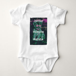 Body Lion vert avec lunettes roses "Hakuna Matata" Art