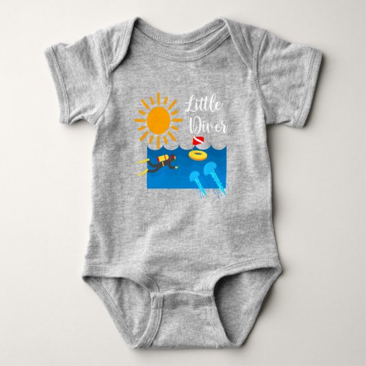 Body Little Diver avec Jelly Fish - Baby Jersey Bodysui (Devant)