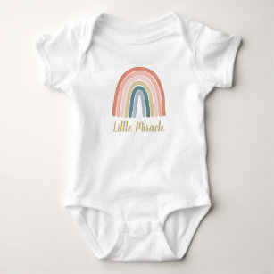 Body Little Miracle Cute Boho Watercolor Rainbow Coral