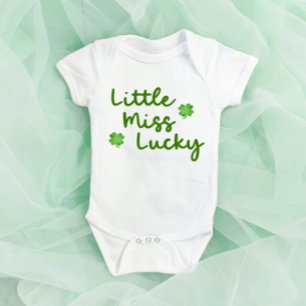 Body Little Miss Lucky St Patrick's Day Clover vert