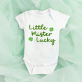 Body Little Mister Lucky St Patrick's Day Clover vert