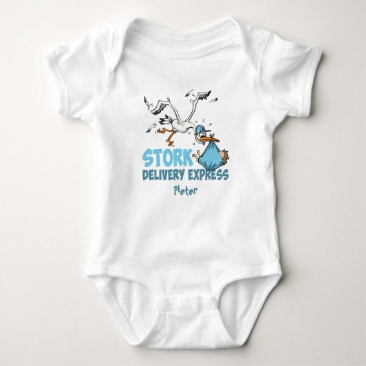 Body Livraison Stork – Pyjama bébé personnalisé (Devant)
