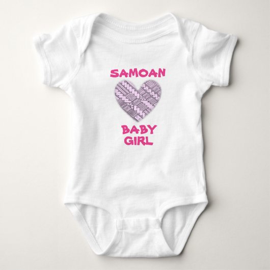 Body Logo rose/blanc pour bébé samoan avec des dessins (Devant)