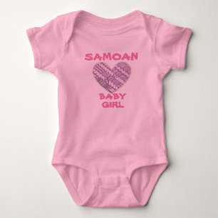 Body Logo rose de bébé samoan avec des dessins tribaux