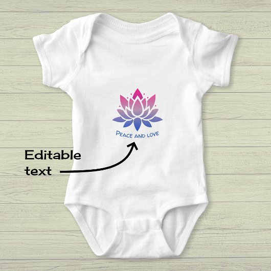 Body Lotus fleur bleu rose texte personnalisé