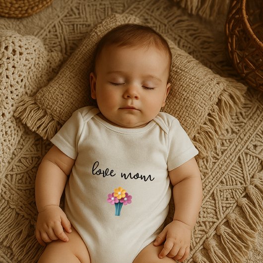 Body "Love mom" Baby bodysuit
