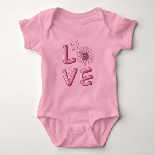Body Love Rose Sunflower Baby Bodysuit (Devant)