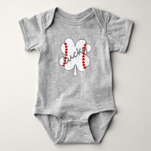 Body Lucky Baseball 4 feuilles trèfle coeurs mignons (Devant)