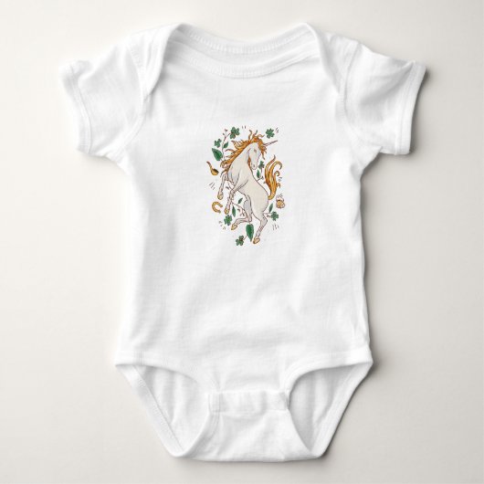 Body Lucky St. Patricks Unicorn Baby Bodysuit (Devant)