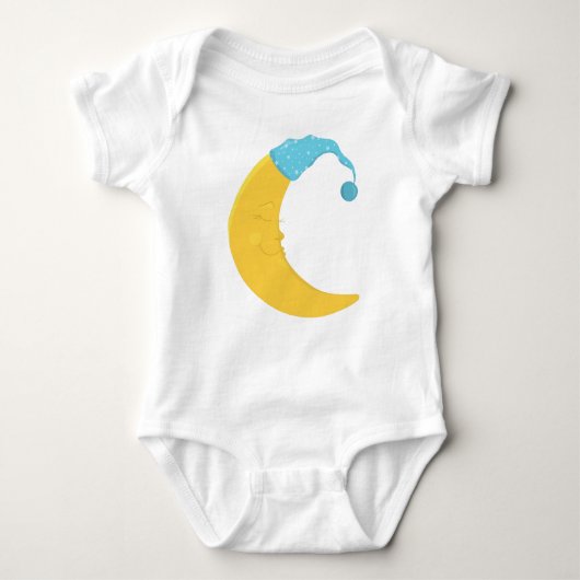 Body Lune Dormir, Lune Jaune, Lune Mignonne, Veste (Devant)