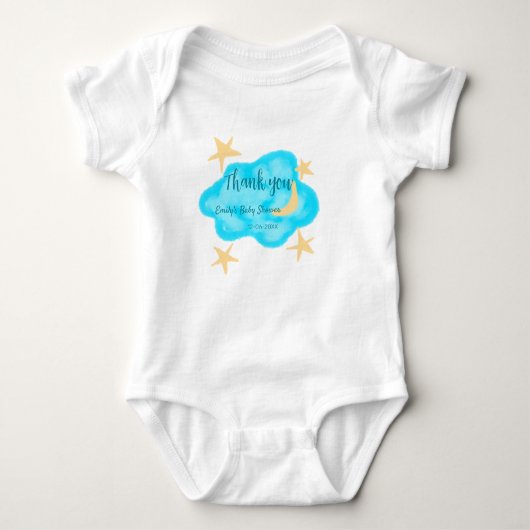 Body Lune étoile nuages aquarelle baby shower ajouter n (Devant)