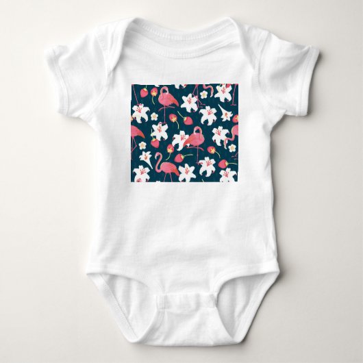 Body Lys Flamant rose : Design Vintage tropical. (Devant)