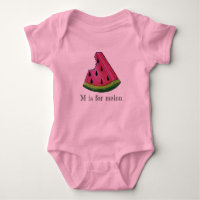 M est pour Melon Pink Watermelon Juicy Fruit Slice