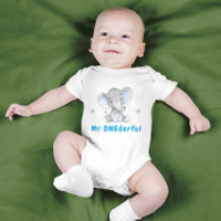 M. Onederful 1er 1er Anniversaire Bleu Garçon Élép