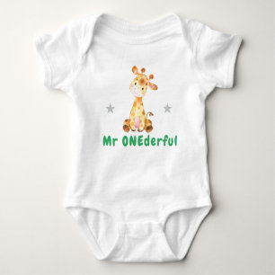 Body M. Onederful Giraffe Premier anniversaire Garçon v
