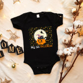 Body Ma 1ère tenue d'Halloween Citrouille et chat noir 