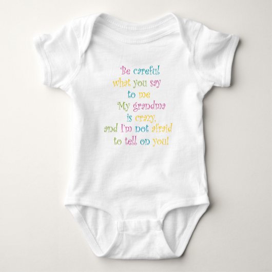 Body "Ma grand-mère est folle" T-shirt bébé (Devant)