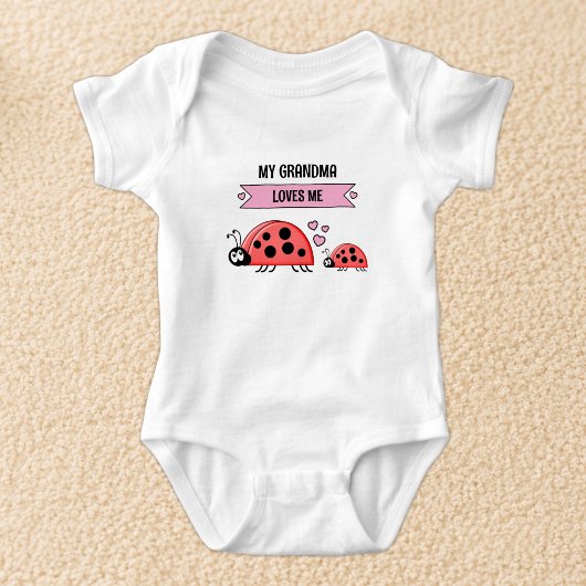 Body Ma grand-mère m'aime coccinelles rose