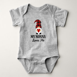 Body Ma Nonna m'aime Buffalo Plaid Gnome