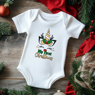 Body Ma première typographie de Noël Licorne festive mi