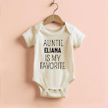 Body Ma Tante Est Mon Favori Funny Branché Genre Neutre<br><div class="desc">Habille ton petit en style avec notre "Tante est ma préférée" Funny Tendy Genre Neutral Bodysuit bébé! Ce costume joyeux et charmant est parfait pour montrer l'amour à une tante préférée. Son design neutre pour le genre le rend idéal pour tout bébé, tandis que le tissu doux et confortable assure...</div>