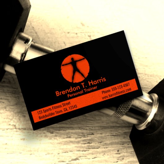 Body Madness Zwart en Sinaasappel Personal Trainer Visitekaartje