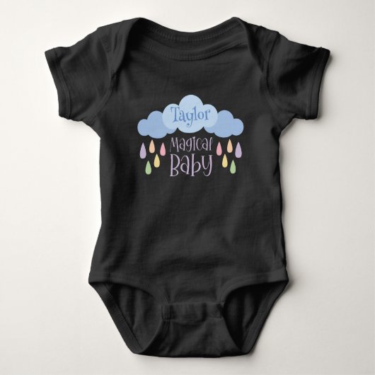 Body Magic Baby Pastel Rain & Cloud Nom personnalisé (Devant)