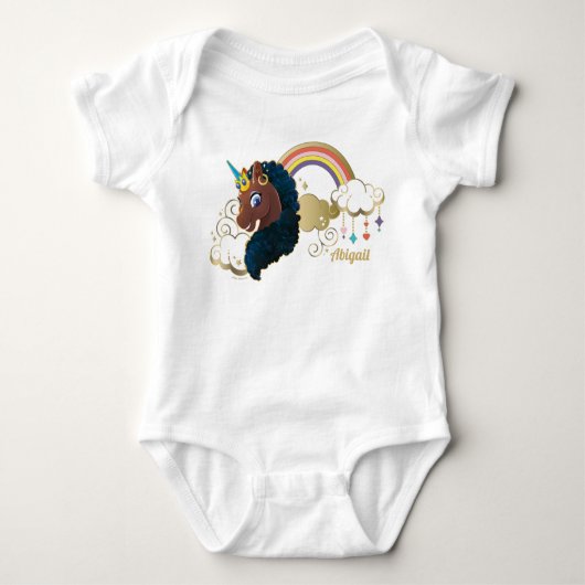 Body Magique Unicorn Arc en ciel et nuages Design (Devant)