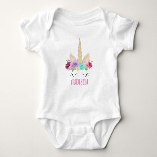 Body Magique Unicorne 1er Birthday Baby Shirt (Devant)
