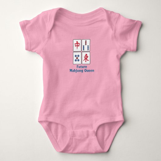 Body Mahjong Jeu Tiles Design Baby Shirt Bodysuit (Devant)