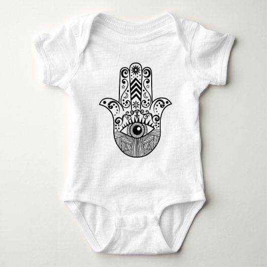 Body Main de Hamsa noire et blanche (Devant)